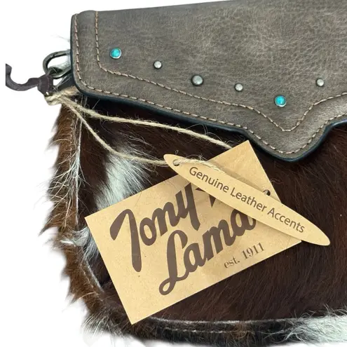 Tony Lama NWT! Western Brindle Brown Cowhide Hair Wristlet Purse