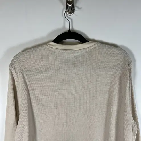 Makers Mark Whiskey Henley Shirt XL Long Sleeve Thermal Waffle Knit Beige