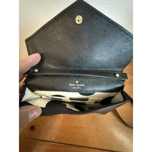 Kate Spade  Black Cedar Street Mini Leather Envelope Crossbody Shoulder Bag