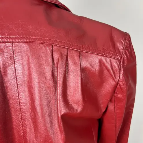 Vintage WINLIT Leather Jacket Womens Small M Red Rust Mod Gogo Hipster 1960s 13 Size undefined