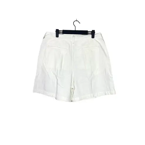 Madewell NWT  High Rise Pleated Cotton Jean Shorts Slash Pockets 31 White #2874