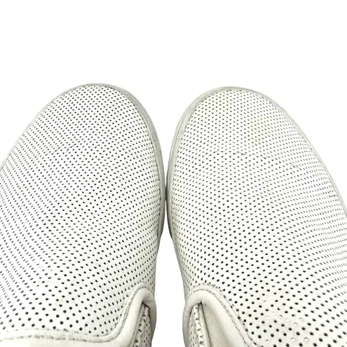 Vans  Size 8.5 Sneaker White Pin Dot Leather Slip On Flats Skater Casual Punk