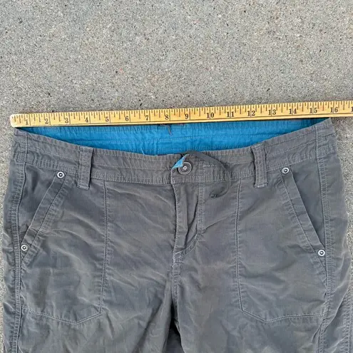 Kuhl Kendra Gray Capri Pants Floral Embroidery Hip Detail Womens 10