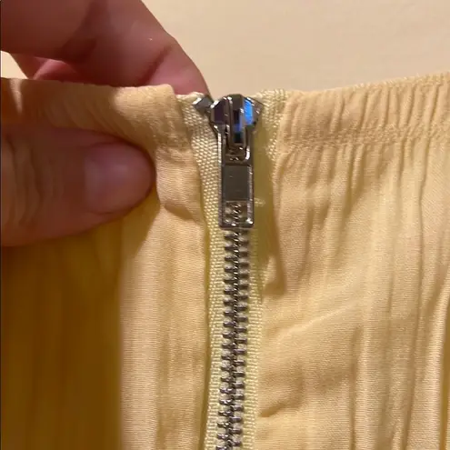 Beulah Womens Yellow Ruffled Tie Front Puff Sleeve Mini Dress