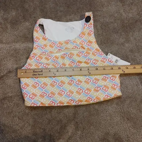 Cotton On Body Size Small NEW NWT Sports Bra Cut Out Diagonal Logo Workout White