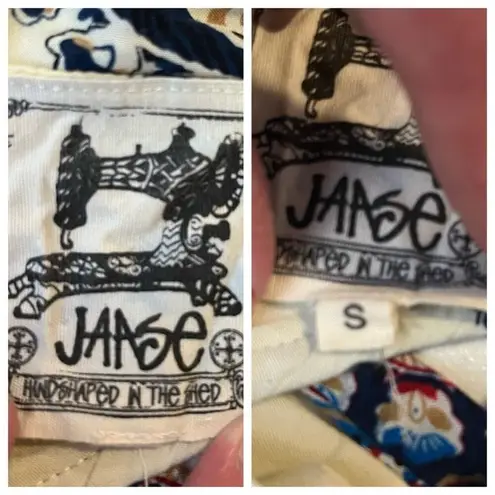 Jaase Boho Halter Tie Neck Swing Dress Cream Blue Multi Women’s Size Small