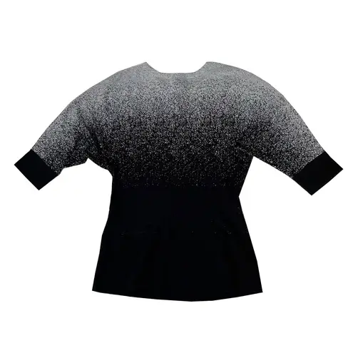Ny Collection Black and Metallic Silver Sweater