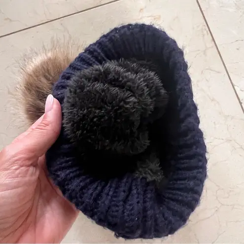 W&C Blue and Brown Knit Pom