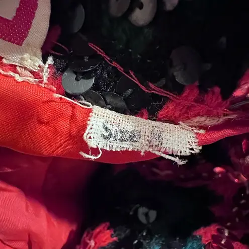 Oscar de la Renta SOMETHING BY vintage WOMENS 8 Black and Red Chevron Cardigan