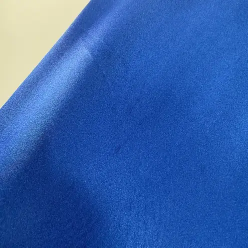 Norton Mcnaughton Vintage Blue Statin Button Front Blouse Women's Size 14P FLAWS