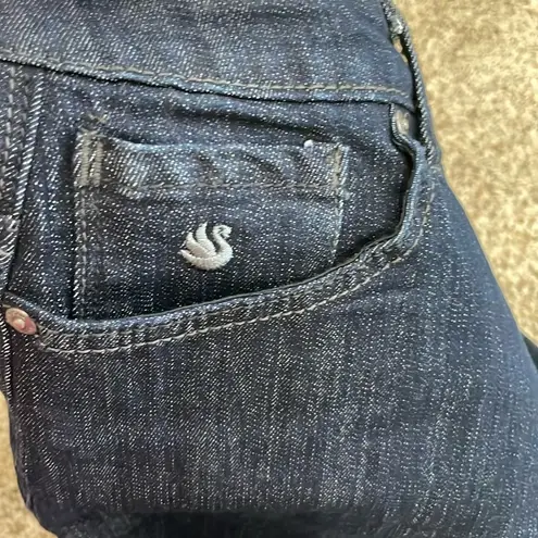 Gloria Vanderbilt Amanda skirt in dark blue wash embellished size 6 denim skirt