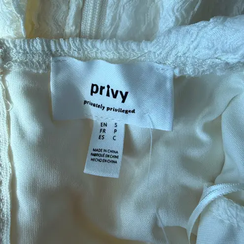 Privy NWT White Textured Cross Back Slit Dress, Size Small