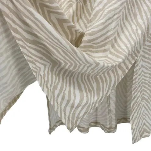 Denim & Co NATURALS NWOT Zebra Print Sleeveless Casual Midi Dress Beige Small