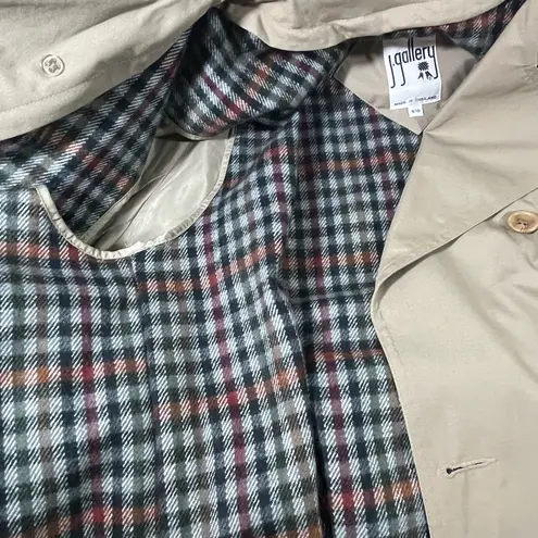 Gallery J Double Breasted Classic Women’s Trench Coat W/Lining Sz 9/10 Tan NEW