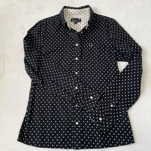 Fred Perry Polkadot Black and White Shirt Size 6