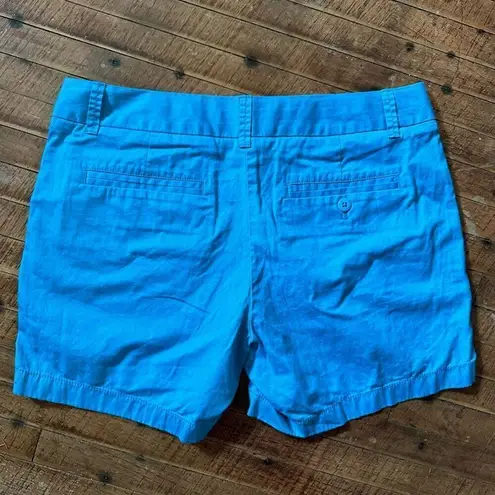 J Crew bright blue flat front chino size 6 preppy shorts Blue