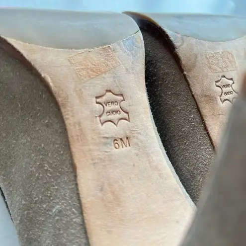 VIA SPIGA TAUPE SUEDE LEATHER HEELS PUMP WOMENS SIZE 6M WORK Tan
