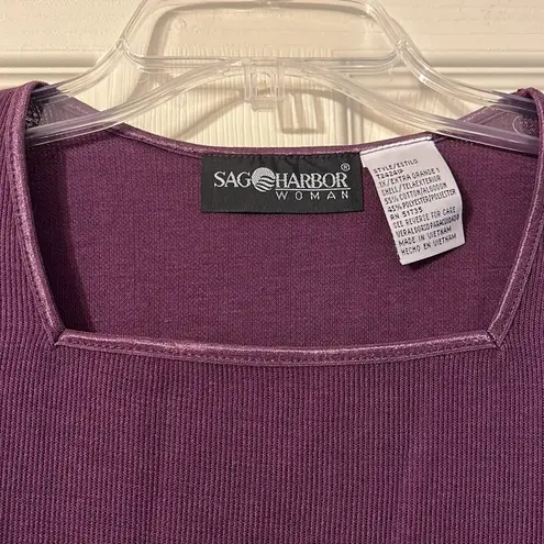 Sag Harbor NWT Vintage Square Neck Dark Purple Blouse 1X