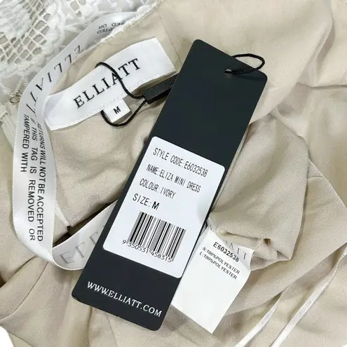 Elliatt Eliza Lace Lattice Mini Dress, Ivory, Medium