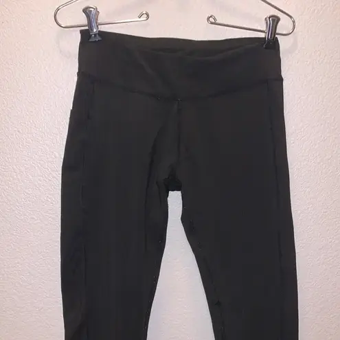 Black leggings gym yoga workout stretchy spandex side pockets