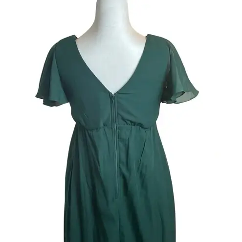 Birdy Grey Hannah Emerald Green Empire Dress Size XS Bridesmaid Event Pockets