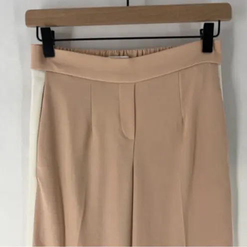 Ariana Grande Babaton Conan Blush Pink Stretch Crepe Pull On Side Stripe Tapered Crop Pants 0