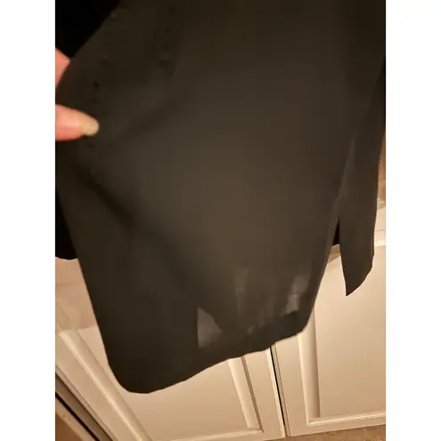 Liz Claiborne  Petite Black Dressy Top Button‎ Up Embellished Blouse