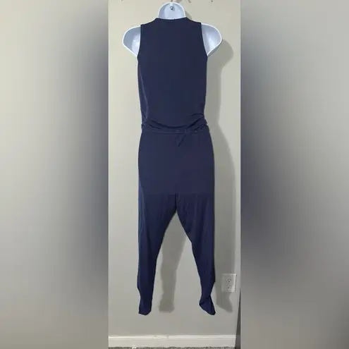 Michael Lauren Navy Blue Tank Top Jumpsuit Ruched Pant EUC Size XS