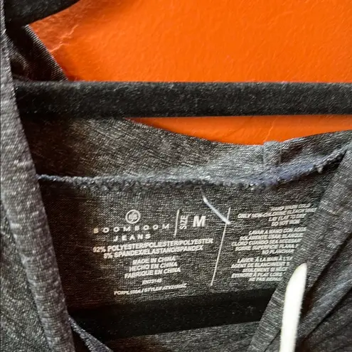 Boom Boom Jeans Gray Hooded Crop Sweatshirt with Long Sleeves