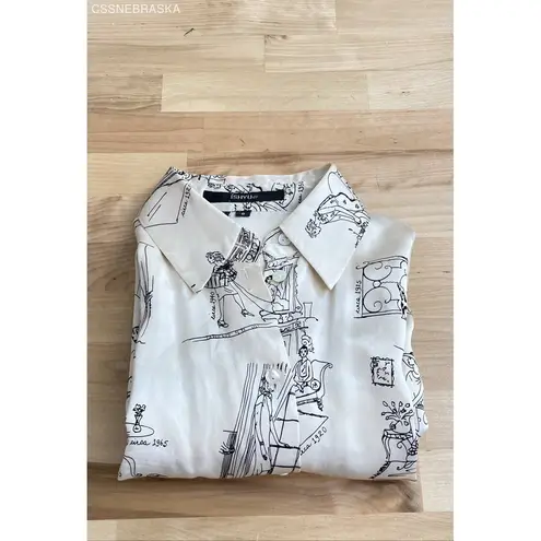 Ishyu Cream Vintage Silk Equestrian ladies Blouse shirt