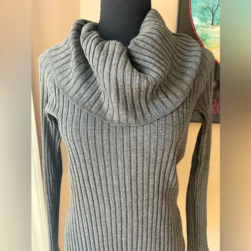 INC Heather Gray Sweater with Cowl Neck