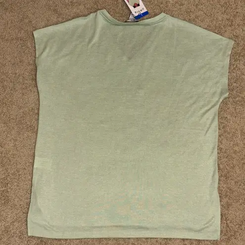 Orvis  Classic Collection V-Neck Cap Sleeve Top Lightweight Tee Shirt‎ green L