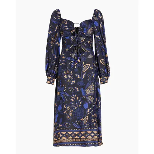 Farm Rio Macaw Forest Cutout Midi-Dress