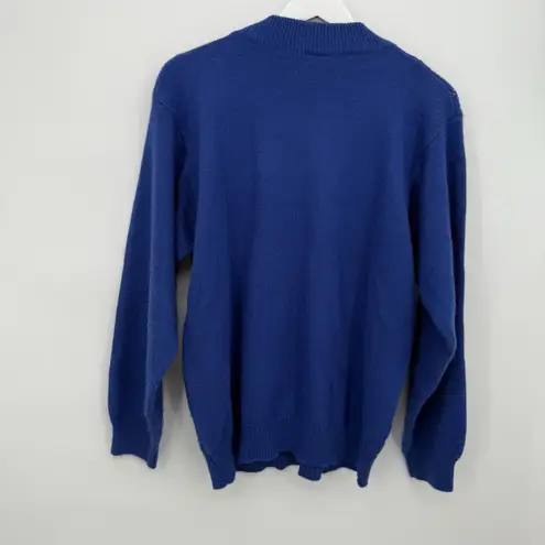 Tan Jay Vintage Blue Sequin Crewneck Sweater Acrylic Size Large