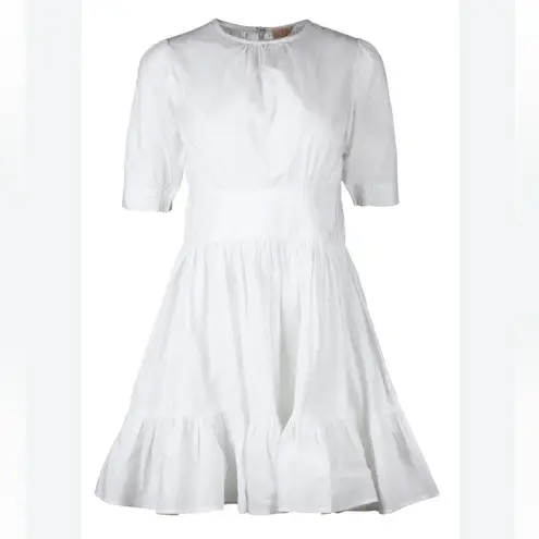 ByTiMo Tuckernuck Medium Blouson Mini Dress White Cotton Poplin Preppy Summer