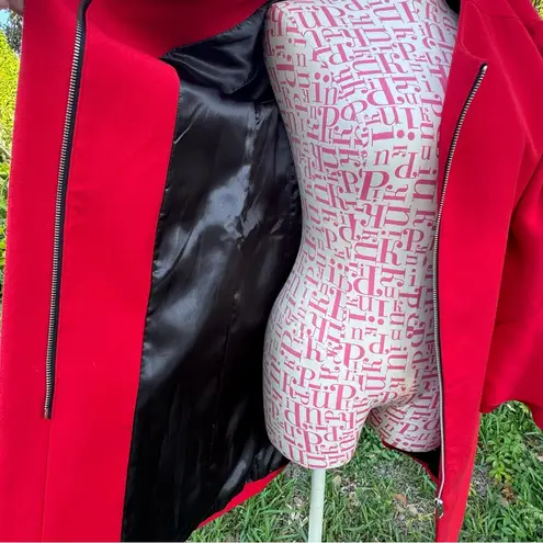 Bagatelle Mod Romantic Red Coat Bell Sleeves 60s Minimalist Contemporary Size S