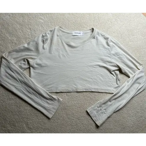 Talentless : cropped long sleeve tee off white