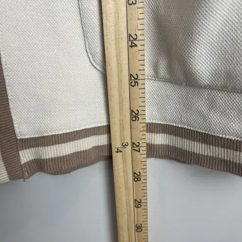 Isaac Mizrahi Live! Womens Open Front Cardigan Medium Ivory Preppy Scholar