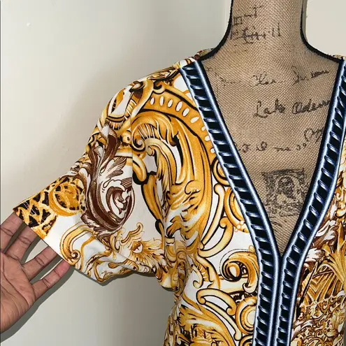 Ashley Stewart Chic Baroque Print Short Sleeve Dress