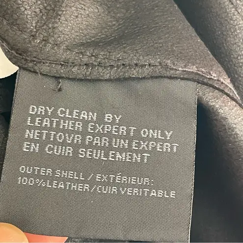 Bod & Christensen Zura Leather Jacket Women’s Size 2 Drape Front Studded Sleeves