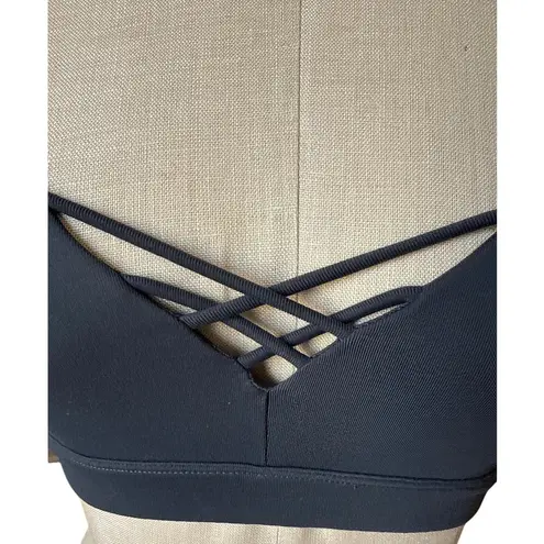 Alo Yoga Interlace Yoga Sports Bra in Dark Gray Size XS XSmall Green