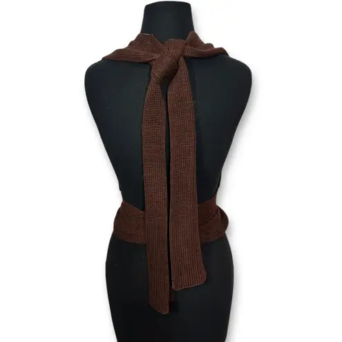 EUC Free People FP Beach Knit Halter Crop Top Sleeveless Wrap Tie Brown Small