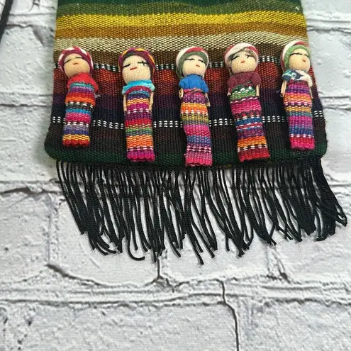 Mexican Worry Doll Purse Zipper Shoulder Bag Purse Artisan Purple