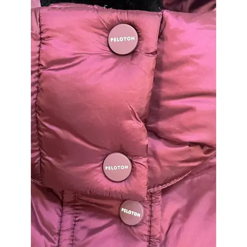 Peloton Purple Block Puffer Coat With Hood Size XS. NEW.