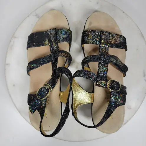 Alegria Sarah Oh Snap Sandals Womens 39 / 8.5 Glitter Sparkle Metallic Leather