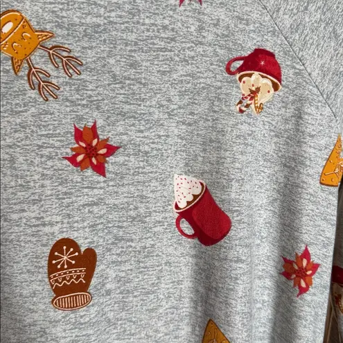 LuLaRoe Amber Gray Hoodie with Fall Winter Accents Size Small