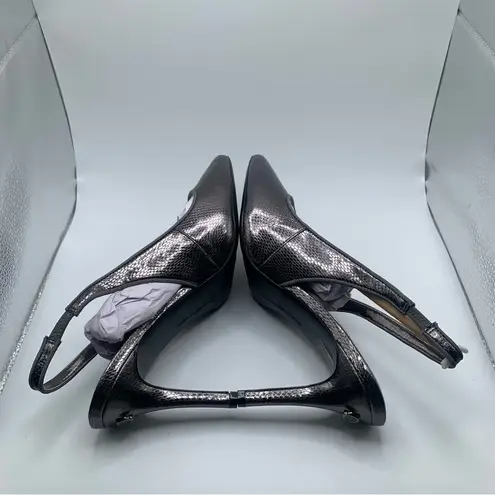 Karl Lagerfeld NWB Rosalyn Slingback Pump dark slate snake print size 10