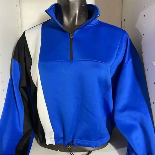 Sports Illustrated Women's Scuba Popover Crop Top Hoodie Multicolor Size M Blue Size M