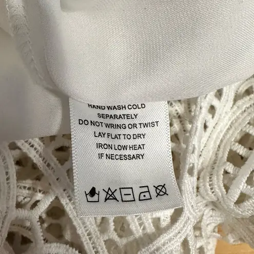 Olivia Culpo x Le Tote White Medallion Lace High Neck Midi Dress size Large