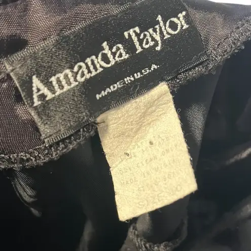 Vintage Amanda Taylor Women's 10 Chiffon Floral Burnout‎ Dress Gothic Goth Alt Black - Image 7